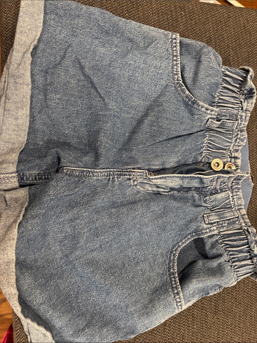 Casual Elastic Waist Denim Shorts - Blue